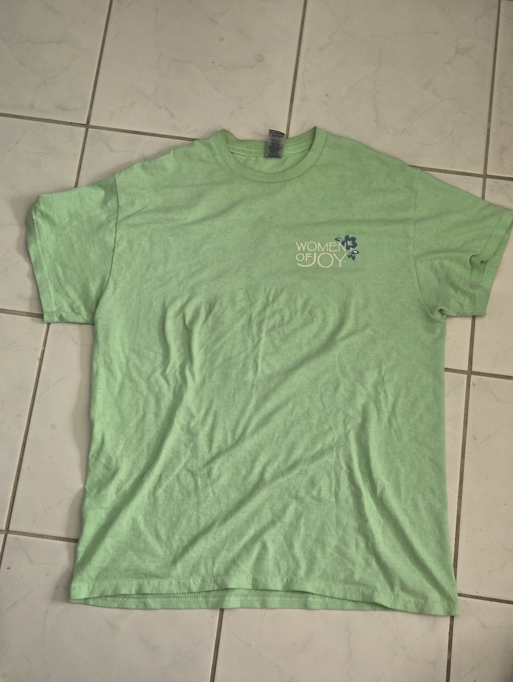 Lime Green Love Praise Tee Women of Joy Shirt God Worship Floral Neon Colorful - Picture 3 of 7